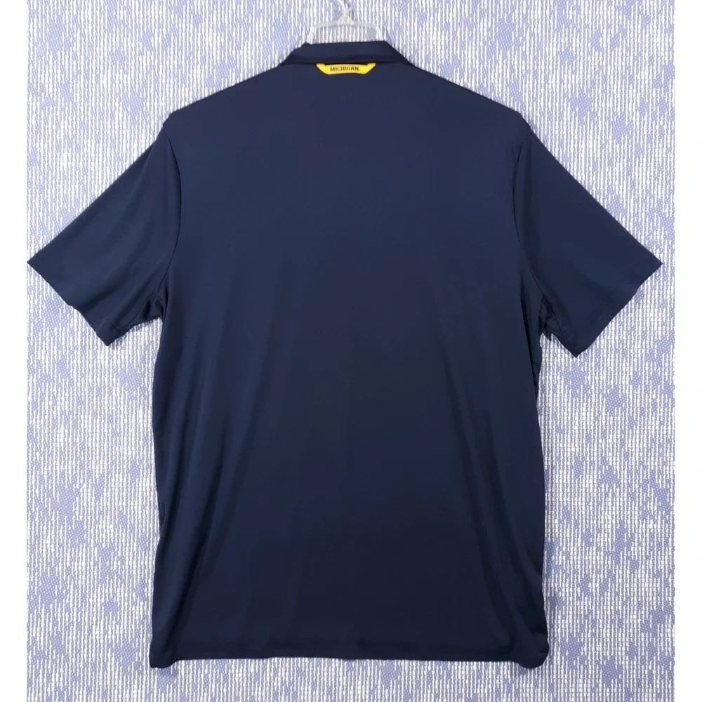 Jordan Michigan Wolverines Polo Shirt Mens XL Navy Blue Jumpman Short Sleeve